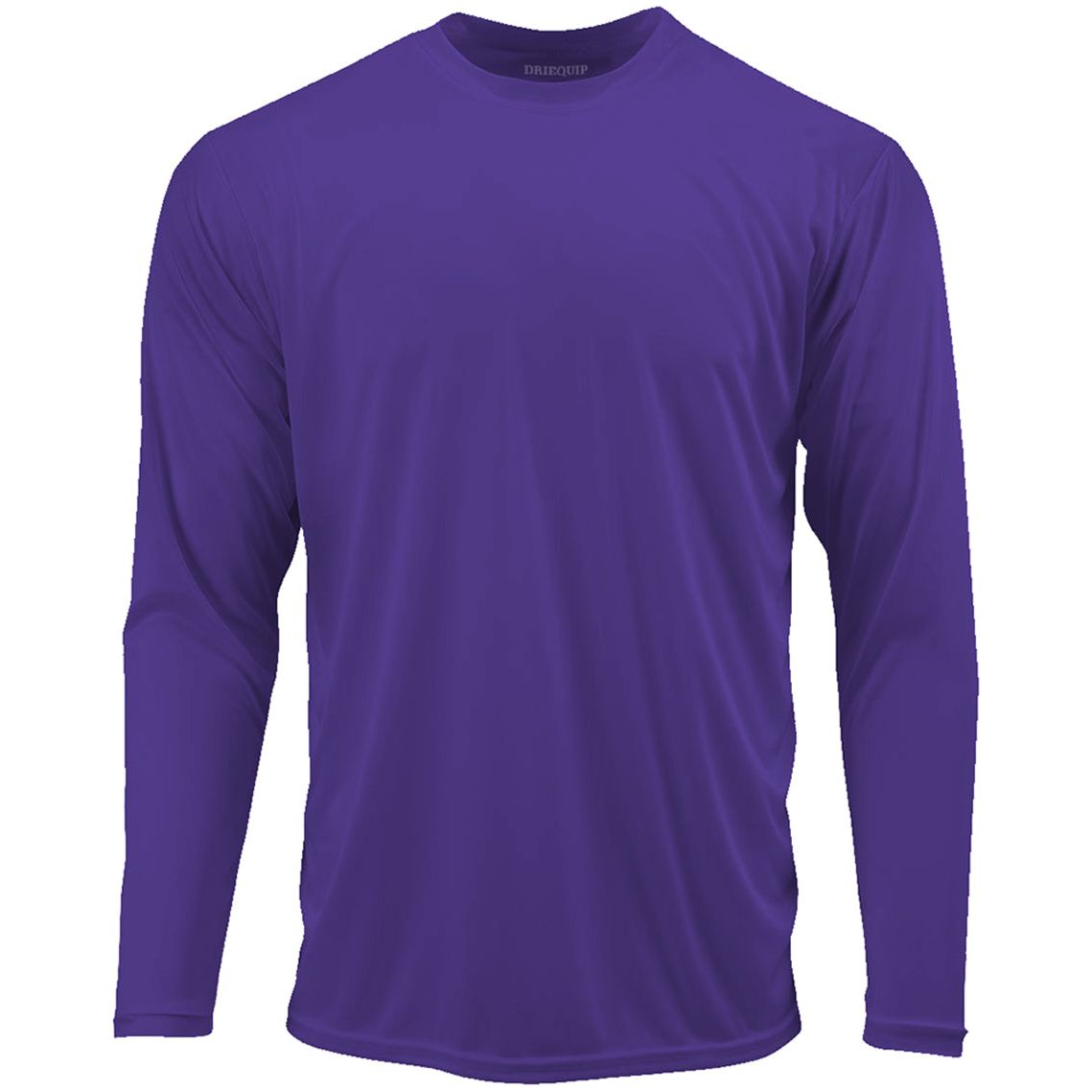 Mens Long Sleeve Moisture Wicking Athletic Shirts in Mens Sizes XS-4XL Activewear DRI-EQUIP Purple