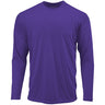 Mens Long Sleeve Moisture Wicking Athletic Shirts in Mens Sizes XS-4XL - Purple Activewear DRI-EQUIP Purple X-Small