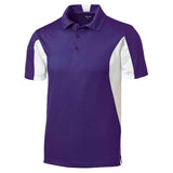 Men's Side Blocked Micropique Sport-Wick Polo - Purple/ White Polos/Knits DRI-EQUIP Purple/ White Small