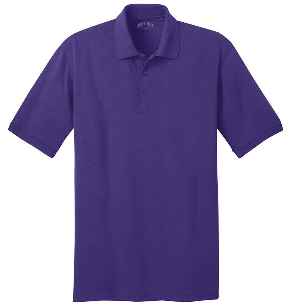 Men's Tall 5.5-Ounce Jersey Knit Polo Polos/Knits Joe's USA Purple Large Tall