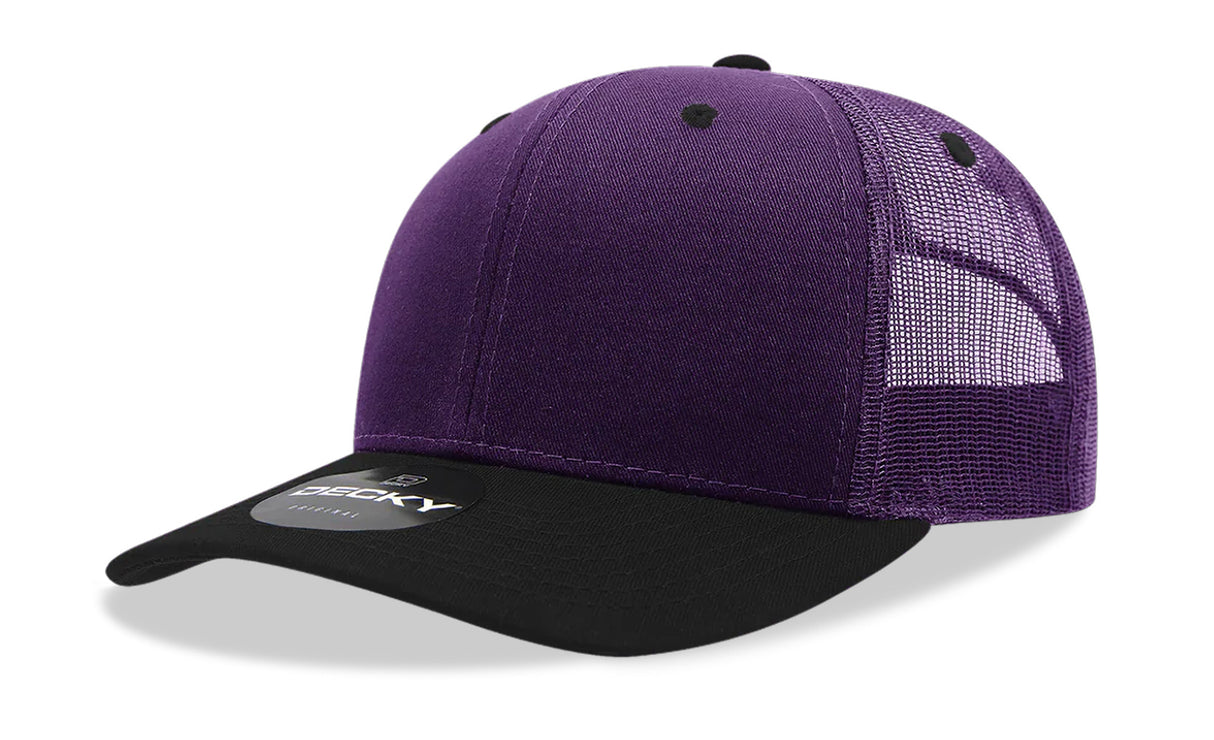 Decky 6 Panel Mid Profile Structured Cotton Blend Trucker | Decky 6021