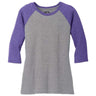 Ladies Perfect Tri 3/4-Sleeve Raglan Joe's USA Purple Frost / Grey Frost X-Small