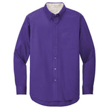 Men's Long Sleeve Wrinkle Resistant Easy Care Shirts in 26 Colors. Sizes XS-6XL - Purple / Light Stone Woven Shirts Joe's USA Purple / Light Stone Small