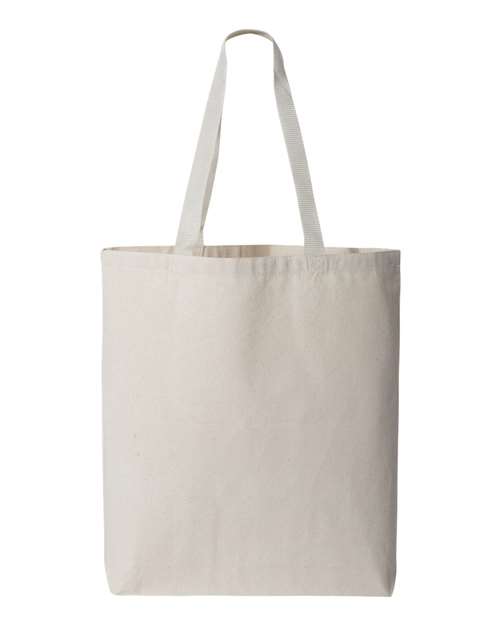Q - Tees 11L Canvas Tote with Contrast - Color Handles - Q - Tees Q4400 Natural/ Natural One Size Tote