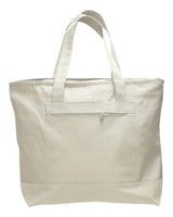 Q - Tees 19L Zippered Tote - Q - Tees Q1300 Natural/ Natural One Size Tote