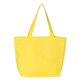 Q - Tees 25L Zippered Tote - Q - Tees Q611 White One Size Tote