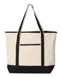 Q - Tees 34.6L Large Canvas Deluxe Tote - Q - Tees Q1500 Natural/ Black One Size Short Sleeve T-Shirts