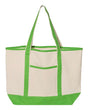Q - Tees 34.6L Large Canvas Deluxe Tote - Q - Tees Q1500 Natural/ Lime One Size Short Sleeve T-Shirts