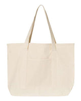 Q - Tees 34.6L Large Canvas Deluxe Tote - Q - Tees Q1500 Natural/ Natural One Size Short Sleeve T-Shirts