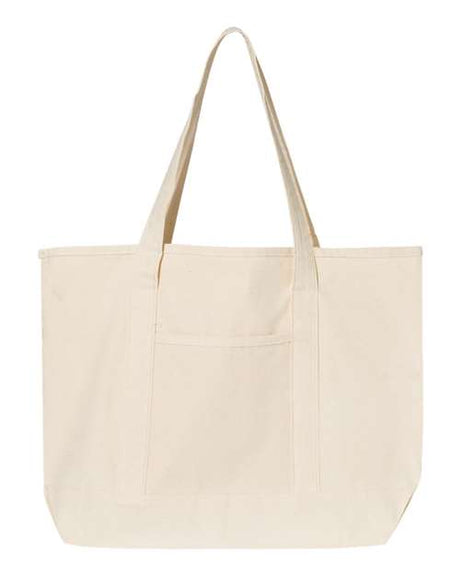 Q - Tees 34.6L Large Canvas Deluxe Tote - Q - Tees Q1500 Natural/ Natural One Size Short Sleeve T-Shirts