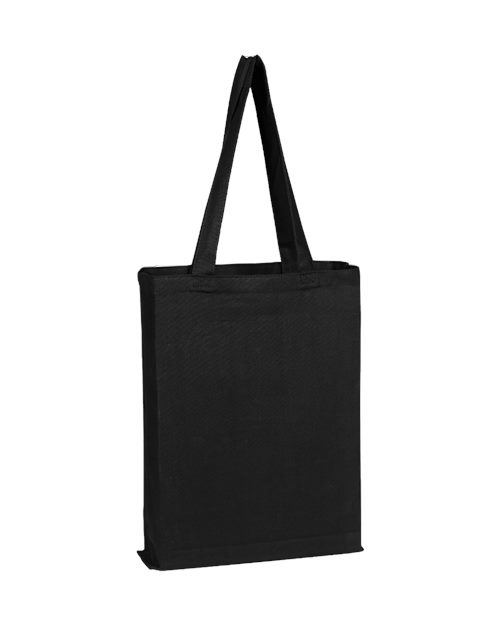 Q - Tees Canvas Gusset Promotional Tote - Q - Tees Q800GS Black One Size Short Sleeve T-Shirts
