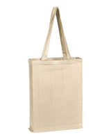 Q - Tees Canvas Gusset Promotional Tote - Q - Tees Q800GS Natural One Size Short Sleeve T-Shirts