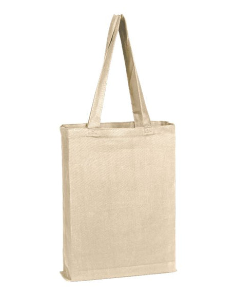Q - Tees Canvas Gusset Promotional Tote - Q - Tees Q800GS Natural One Size Short Sleeve T-Shirts