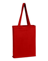 Q - Tees Canvas Gusset Promotional Tote - Q - Tees Q800GS Red One Size Short Sleeve T-Shirts