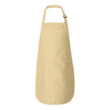 Q - Tees Full - Length Apron with Pockets - Q - Tees Q4350 Natural One Size Apron