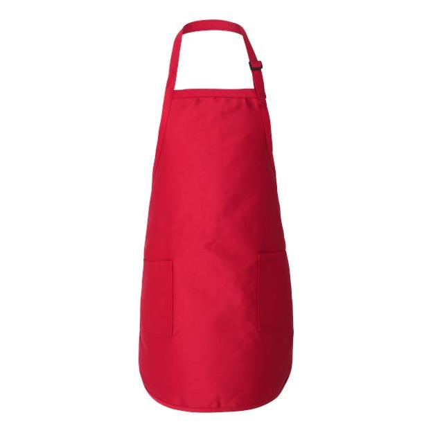 Q - Tees Full - Length Apron with Pockets - Q - Tees Q4350 Red One Size Apron