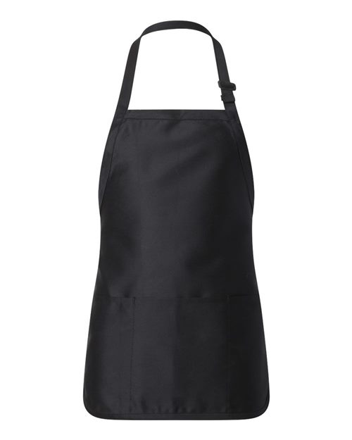 Q - Tees Full - Length Apron with Pouch Pocket - Q - Tees Q4250 Black One Size Apron