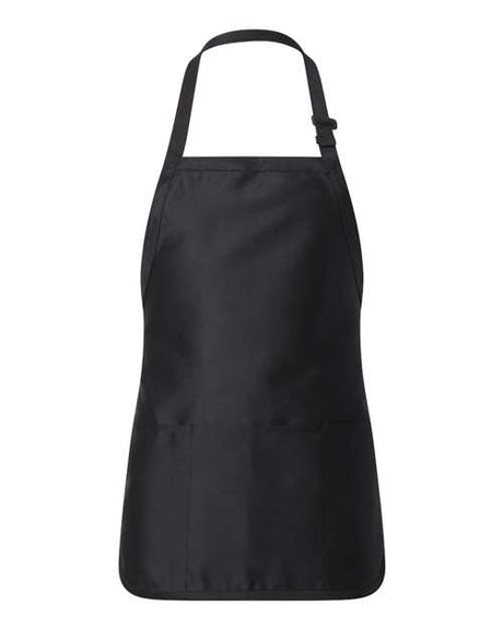 Q - Tees Full - Length Apron with Pouch Pocket - Q - Tees Q4250 Black One Size Apron
