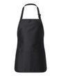 Q - Tees Full - Length Apron with Pouch Pocket - Q - Tees Q4250 Black One Size Apron