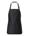 Q - Tees Full - Length Apron with Pouch Pocket - Q - Tees Q4250 Black One Size Apron