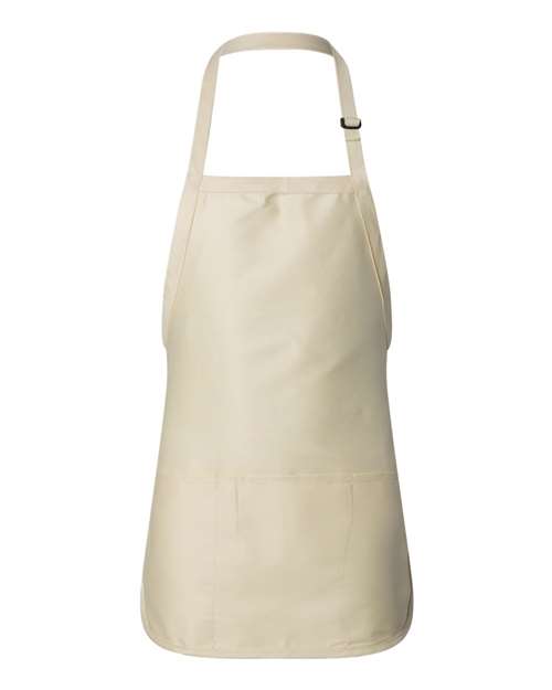 Q - Tees Full - Length Apron with Pouch Pocket - Q - Tees Q4250 Natural One Size Apron