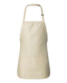 Q - Tees Full - Length Apron with Pouch Pocket - Q - Tees Q4250 Natural One Size Apron