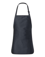 Q - Tees Full - Length Apron with Pouch Pocket - Q - Tees Q4250 Navy One Size Apron