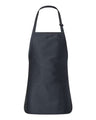 Q - Tees Full - Length Apron with Pouch Pocket - Q - Tees Q4250 Navy One Size Apron