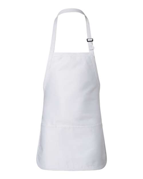 Q - Tees Full - Length Apron with Pouch Pocket - Q - Tees Q4250 White One Size Apron