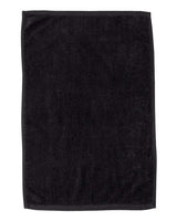 Q - Tees Hemmed Hand Towel - Q - Tees T200 Black One Size Classic Towels