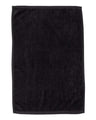 Q - Tees Hemmed Hand Towel - Q - Tees T200 Black One Size Classic Towels