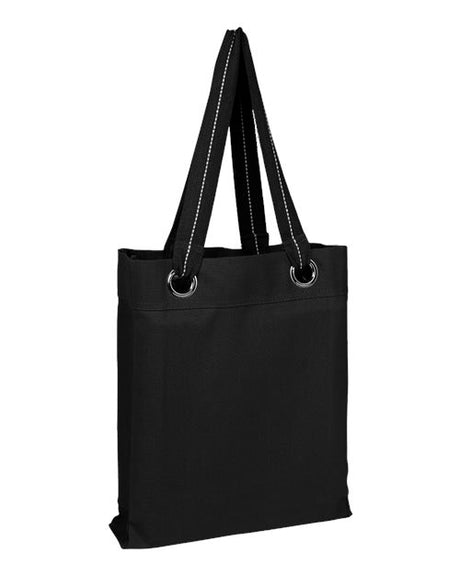 Q - Tees Large Grommet Tote - Q - Tees Q1630 Black One Size Short Sleeve T-Shirts