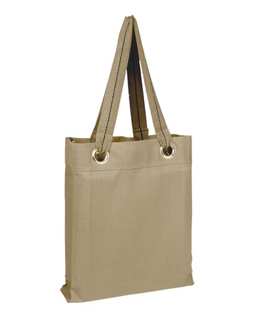 Q - Tees Large Grommet Tote - Q - Tees Q1630 Natural One Size Short Sleeve T-Shirts