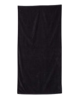 Q - Tees Velour Beach Towel - Q - Tees QV3060 Black One Size Classic Towels