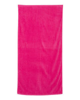 Q - Tees Velour Beach Towel - Q - Tees QV3060 Hot Pink One Size Classic Towels