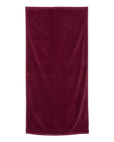 Q - Tees Velour Beach Towel - Q - Tees QV3060 Maroon One Size Classic Towels