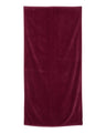 Q - Tees Velour Beach Towel - Q - Tees QV3060 Maroon One Size Classic Towels