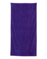 Q - Tees Velour Beach Towel - Q - Tees QV3060 Purple One Size Classic Towels