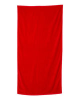 Q - Tees Velour Beach Towel - Q - Tees QV3060 Red One Size Classic Towels