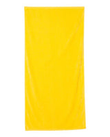 Q - Tees Velour Beach Towel - Q - Tees QV3060 Yellow One Size Classic Towels