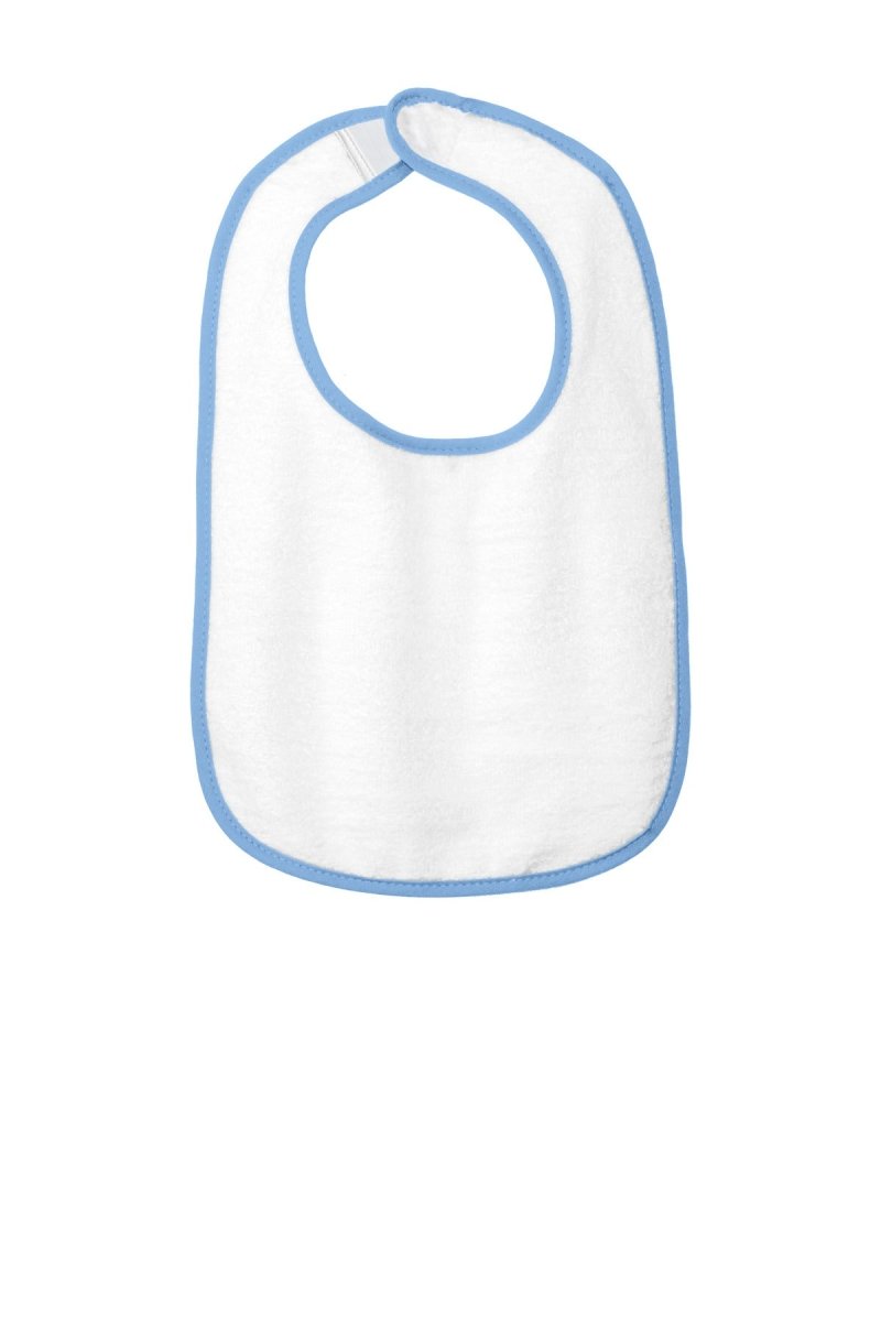 Rabbit Skins ™ Infant Contrast Trim Terry Bib. RS1003 - Rabbit Skins RS1003 Light Blue OSFA Infant & Toddler