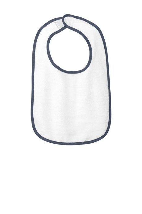 Rabbit Skins ™ Infant Contrast Trim Terry Bib. RS1003 - Rabbit Skins RS1003 Navy OSFA Infant & Toddler