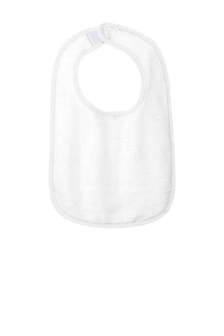 Rabbit Skins ™ Infant Contrast Trim Terry Bib. RS1003 - Rabbit Skins RS1003 White OSFA Infant & Toddler