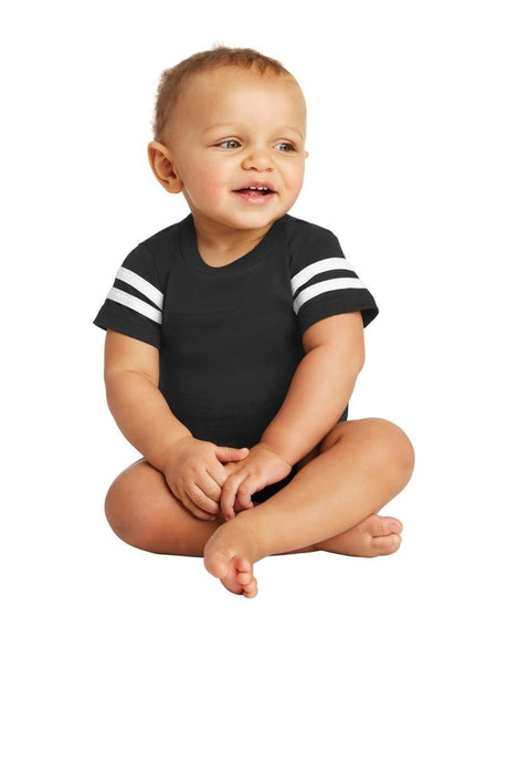 Rabbit Skins ™ Infant Football Fine Jersey Bodysuit. RS4437 - Rabbit Skins RS4437 Black/ White 06M Infant & Toddler