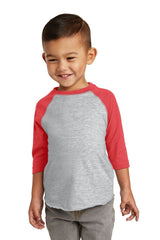 Rabbit Skins ™ Toddler Baseball Fine Jersey Tee. RS3330 - Rabbit Skins RS3330 Vintage Heather/ Vintage Red 2T Jerseys
