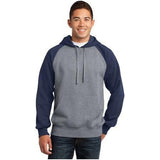 Raglan Colorblock Pullover Hooded Sweatshirt True Navy/Vintage Heather Medium Sweatshirts