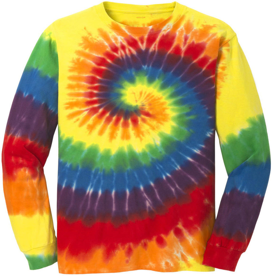 Koloa Surf Co. Colorful Long Sleeve Tie-Dye T-Shirts Koloa Surf Company Rainbow tie-dye Small