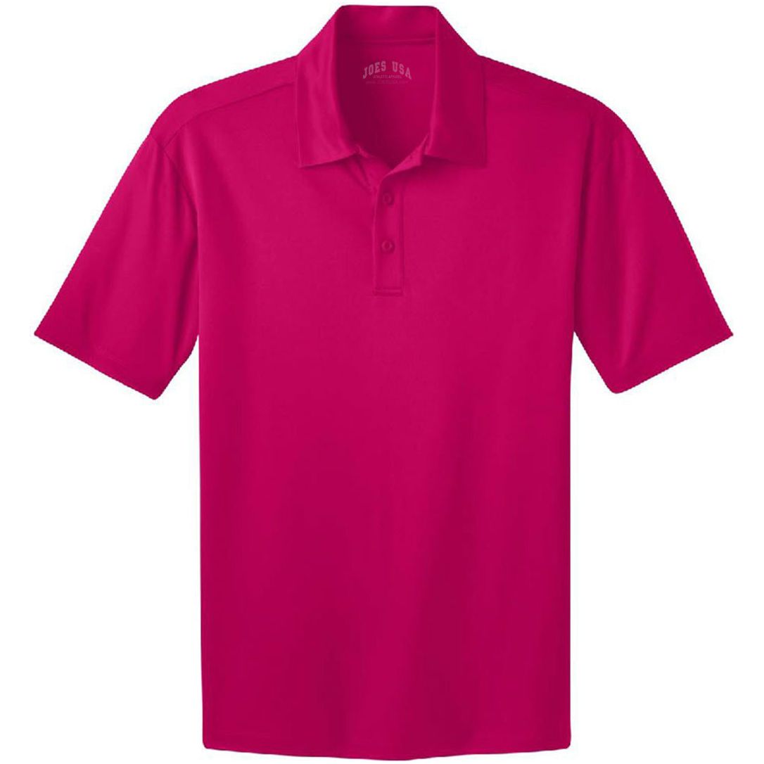 Joe's USA Men's Silk Touch Performance Polo XS- 6XL - Pink Raspberry Polos/Knits Joe's USA Pink Raspberry Small