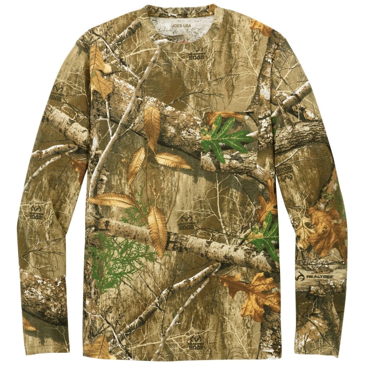 Realtree Long Sleeve Explorer 100% Cotton Camo T-Shirt with Pocket