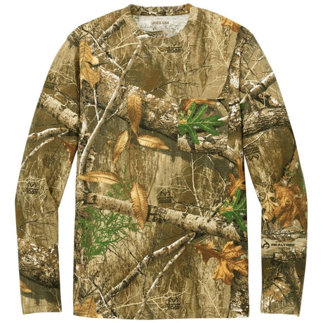 Realtree Long Sleeve Explorer 100% Cotton Camo T-Shirt with Pocket Small Short Sleeve T-Shirts